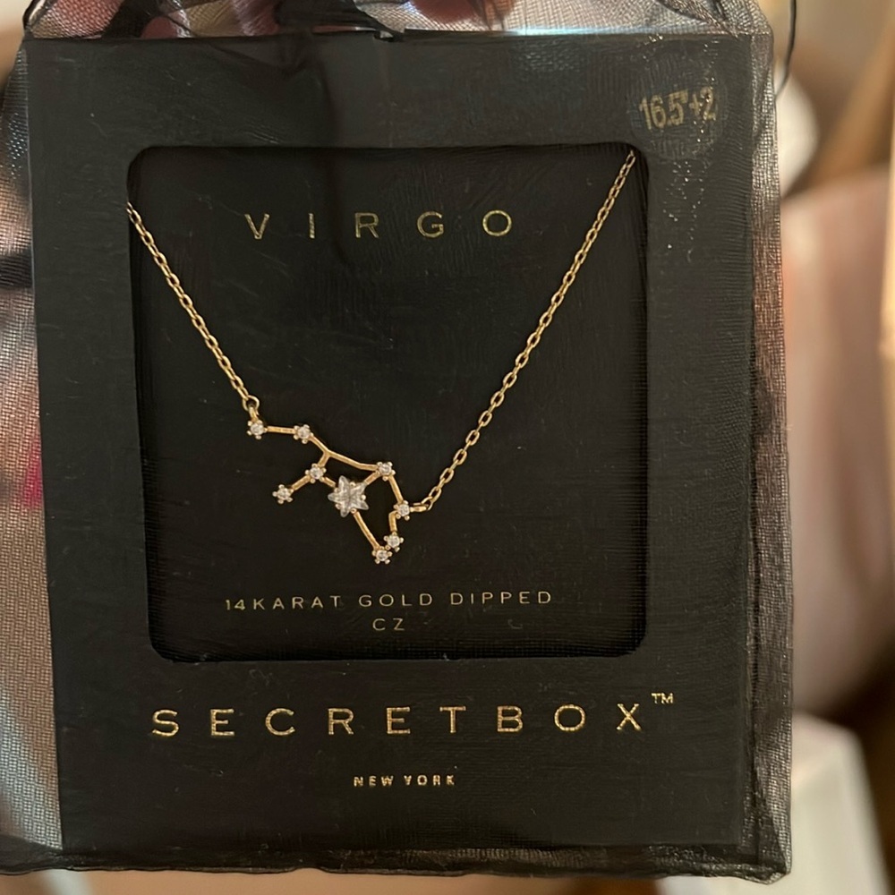 NIB VIRGO STAR CONSTELLATION GOLD DIPPED NECKLACE - Picture 2 of 5
